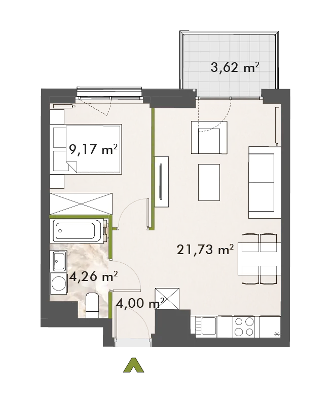 Mieszkanie 39,15 m², piętro 5, oferta nr 30/XY-F1.D.05.02, XYZ Place, Warszawa, Włochy, Okęcie, ul. Komitetu Obrony Robotników 32-idx