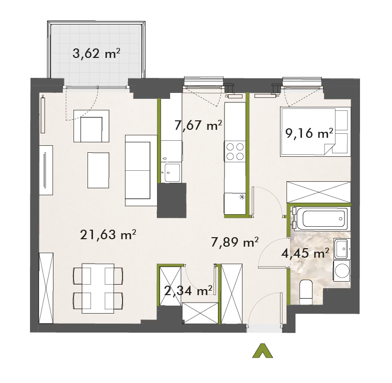 Mieszkanie 53,15 m², piętro 5, oferta nr 30/XY-F1.D.05.03, XYZ Place, Warszawa, Włochy, Okęcie, ul. Komitetu Obrony Robotników 32-idx