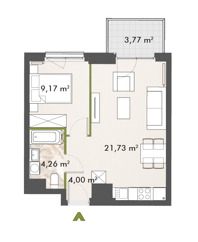 Mieszkanie 39,15 m², piętro 6, oferta nr 30/XY-F1.D.06.02, XYZ Place, Warszawa, Włochy, Okęcie, ul. Komitetu Obrony Robotników 32-idx