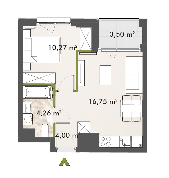 Mieszkanie 35,27 m², piętro 9, oferta nr 30/XY-F1.D.09.02, XYZ Place, Warszawa, Włochy, Okęcie, ul. Komitetu Obrony Robotników 32-idx