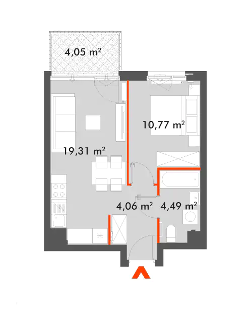 Mieszkanie 38,63 m², piętro 1, oferta nr 28/SOW-F1.C.01.08, Splot Wola, Warszawa, Wola, Odolany, ul. Sowińskiego 28-idx