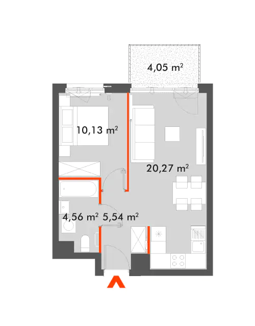 Mieszkanie 40,50 m², piętro 1, oferta nr 28/SOW-F1.C.01.09, Splot Wola, Warszawa, Wola, Odolany, ul. Sowińskiego 28-idx