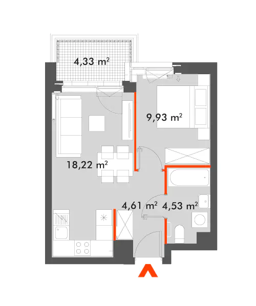 Mieszkanie 37,29 m², piętro 2, oferta nr 28/SOW-F1.C.02.04, Splot Wola, Warszawa, Wola, Odolany, ul. Sowińskiego 28-idx