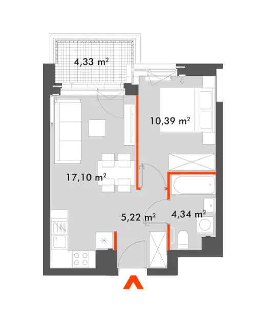 Mieszkanie 37,05 m², piętro 5, oferta nr 28/SOW-F1.C.05.06, Splot Wola, Warszawa, Wola, Odolany, ul. Sowińskiego 28-idx