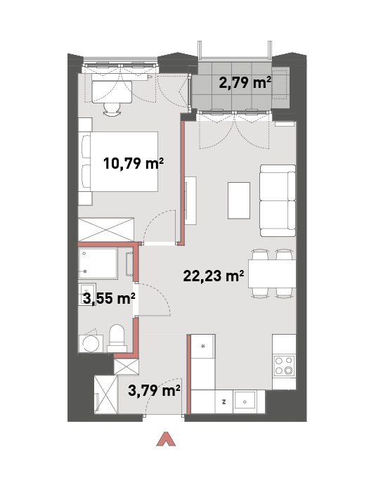 Mieszkanie 40,36 m², piętro 1, oferta nr 54/Z54-A.01.12, Żelazna 54, Warszawa, Wola, Mirów, ul. Żelazna 54-idx