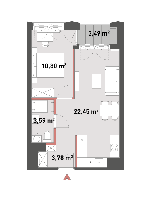 Mieszkanie 40,62 m², piętro 6, oferta nr 54/Z54-A.06.08, Żelazna 54, Warszawa, Wola, Mirów, ul. Żelazna 54-idx