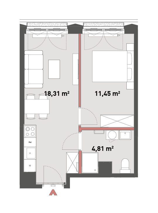 Mieszkanie 34,57 m², piętro 7, oferta nr 54/Z54-A.07.02, Żelazna 54, Warszawa, Wola, Mirów, ul. Żelazna 54-idx