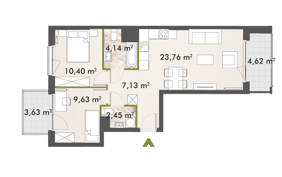 Mieszkanie 57,51 m², piętro 2, oferta nr 30/XY-F1.B.02.04, XYZ Place, Warszawa, Włochy, Okęcie, ul. Komitetu Obrony Robotników 32-idx