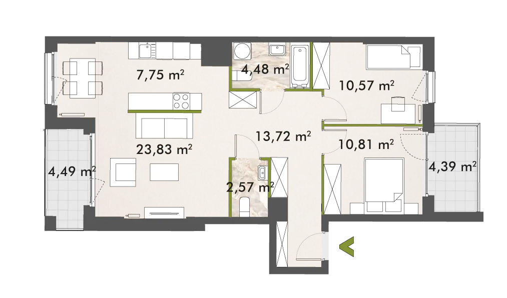 Mieszkanie 73,73 m², piętro 1, oferta nr 30/XY-F1.C.01.01, XYZ Place, Warszawa, Włochy, Okęcie, ul. Komitetu Obrony Robotników 32-idx