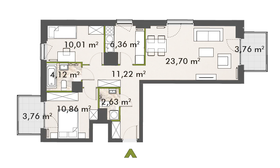 Mieszkanie 68,89 m², piętro 7, oferta nr 30/XY-F1.D.07.04, XYZ Place, Warszawa, Włochy, Okęcie, ul. Komitetu Obrony Robotników 32-idx