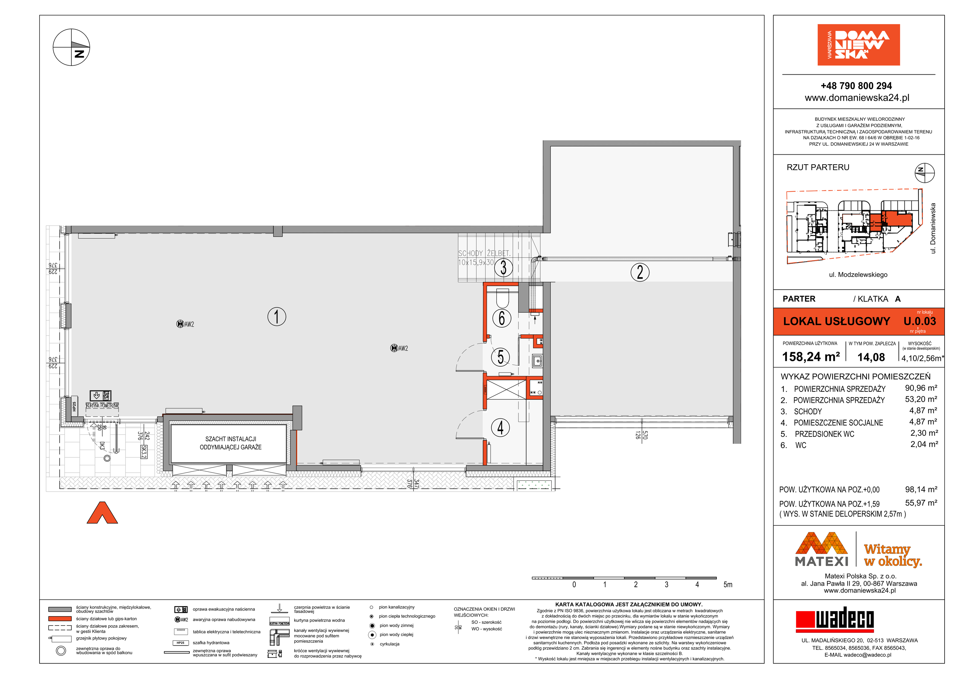 Lokal użytkowy 158,24 m², oferta nr U.00.03, Domaniewska 24 - lokale usługowe, Warszawa, Mokotów, Ksawerów, ul. Domaniewska 24-idx