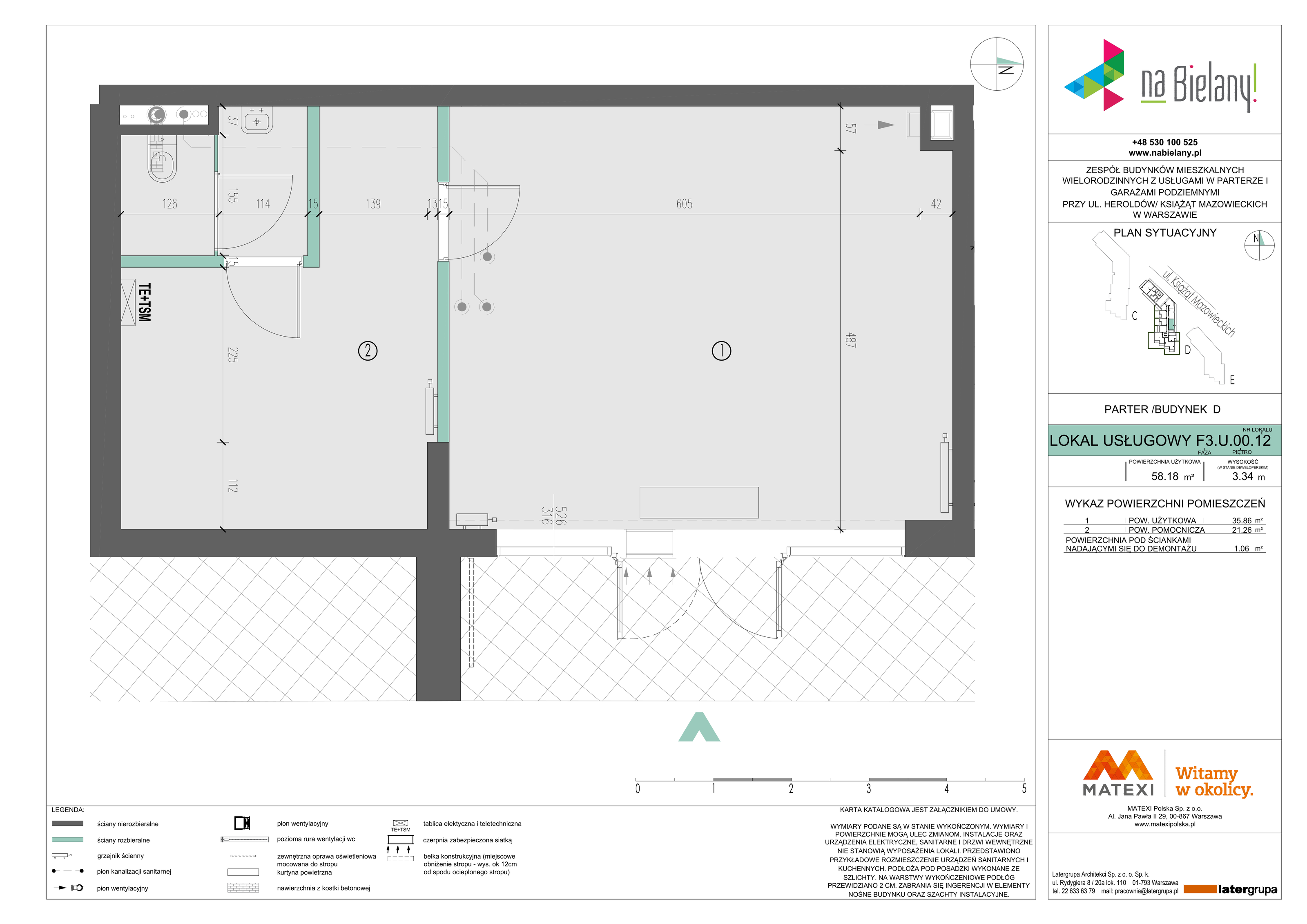 Lokal użytkowy 58,18 m², oferta nr F3.U.00.12, Na Bielany! - lokale usługowe, Warszawa, Bielany, Młociny, ul. Heroldów / Książąt Mazowieckich-idx