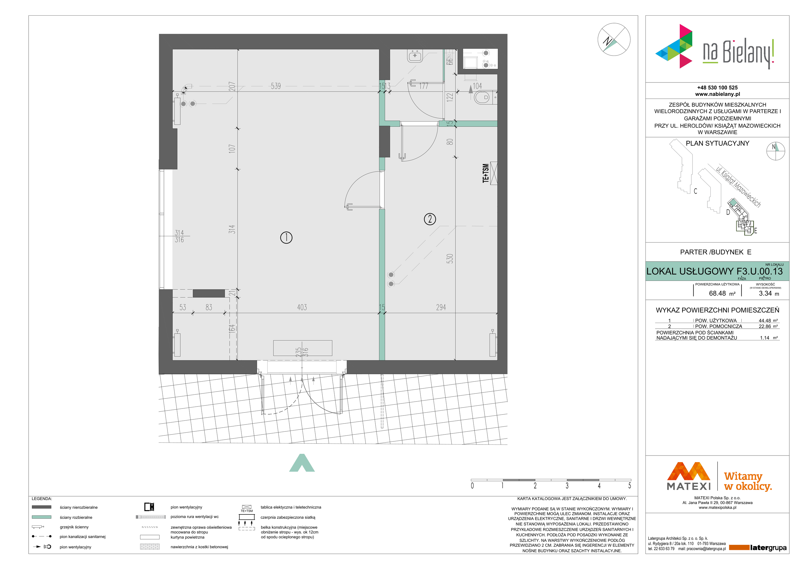 Lokal użytkowy 68,48 m², oferta nr F3.U.00.13, Na Bielany! - lokale usługowe, Warszawa, Bielany, Młociny, ul. Heroldów / Książąt Mazowieckich-idx