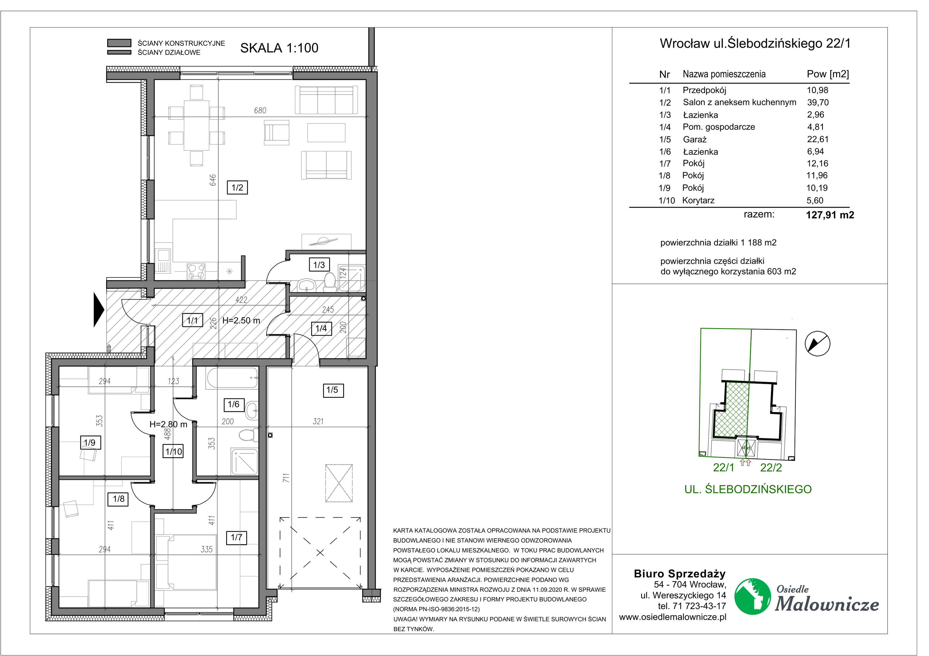 Dom 127,91 m², oferta nr Ślebodzińskiego 22/1, Osiedle Malownicze cz. II, Wrocław, Leśnica, Fabryczna, ul. Ślebodzińskiego /ul. Łanowskiego-idx