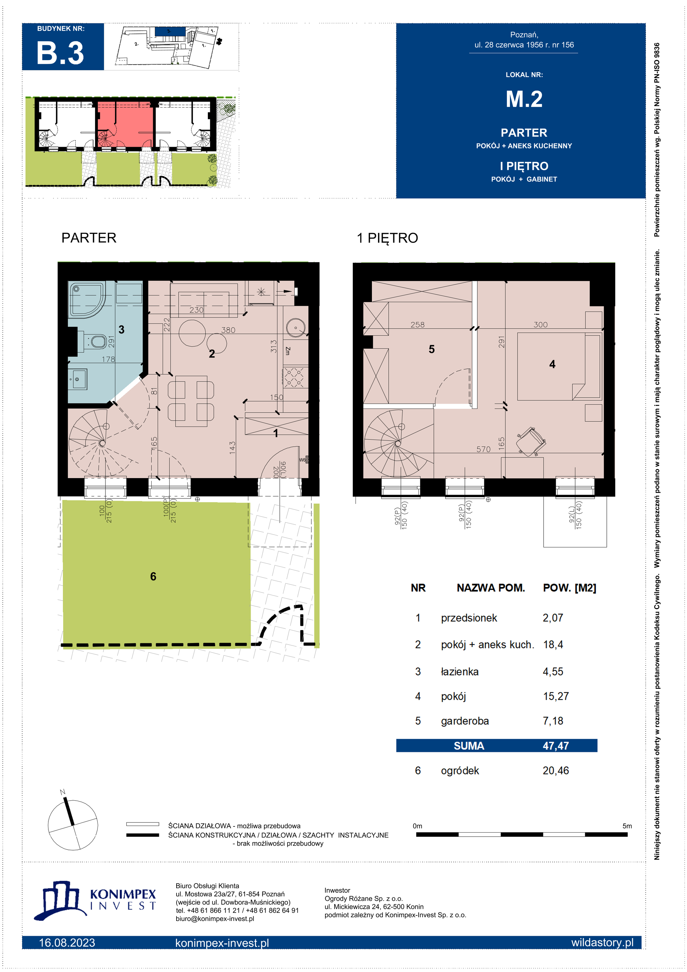 Apartament 47,47 m², parter, oferta nr B3/M/2, Wilda Story, Poznań, Wilda, Wilda, ul. 28 Czerwca 1956 r. 156-idx