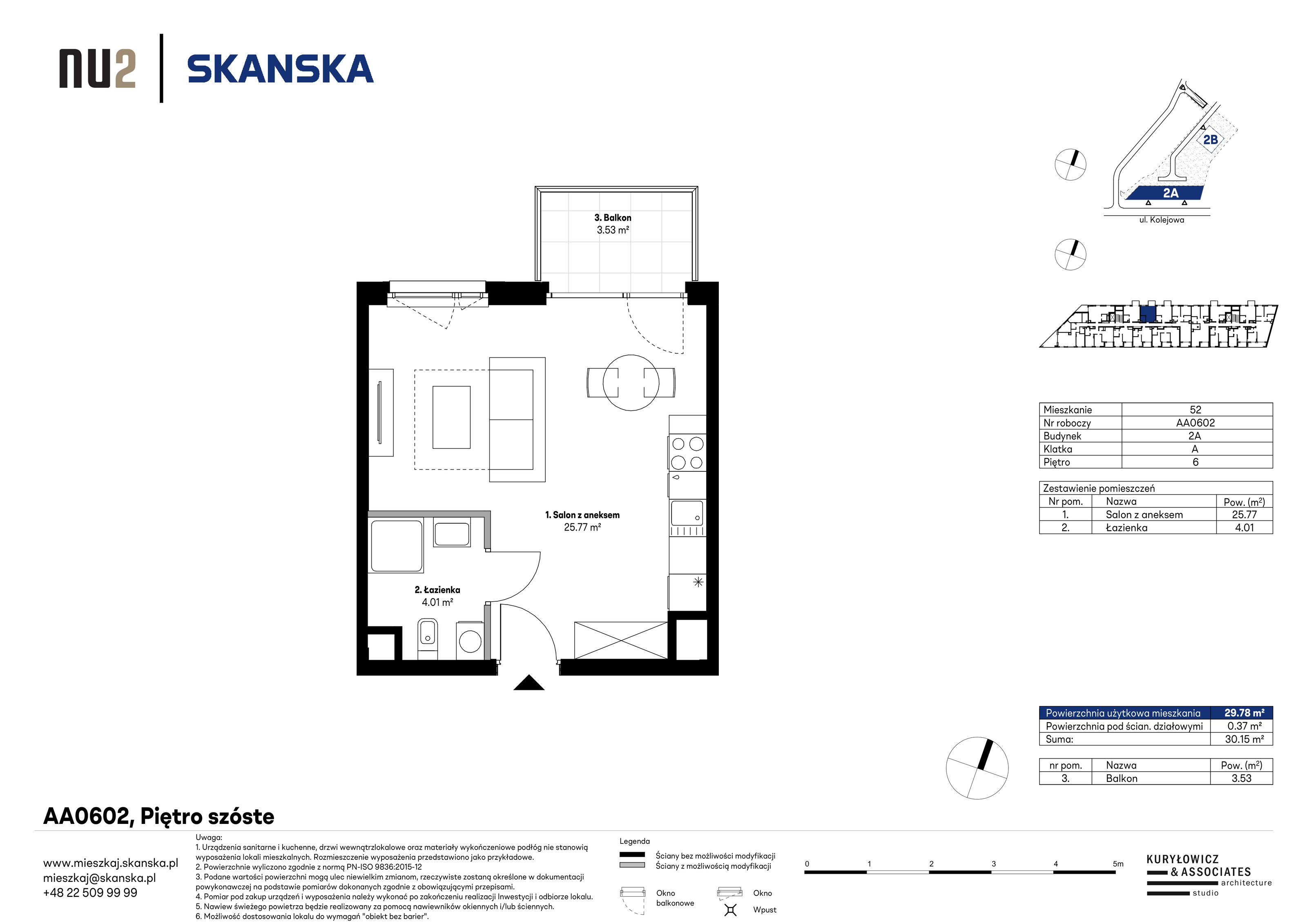 Mieszkanie 29,78 m², piętro 6, oferta nr AA0602, NU Warszawa Wola, Warszawa, Wola, Czyste, ul. Kolejowa-idx