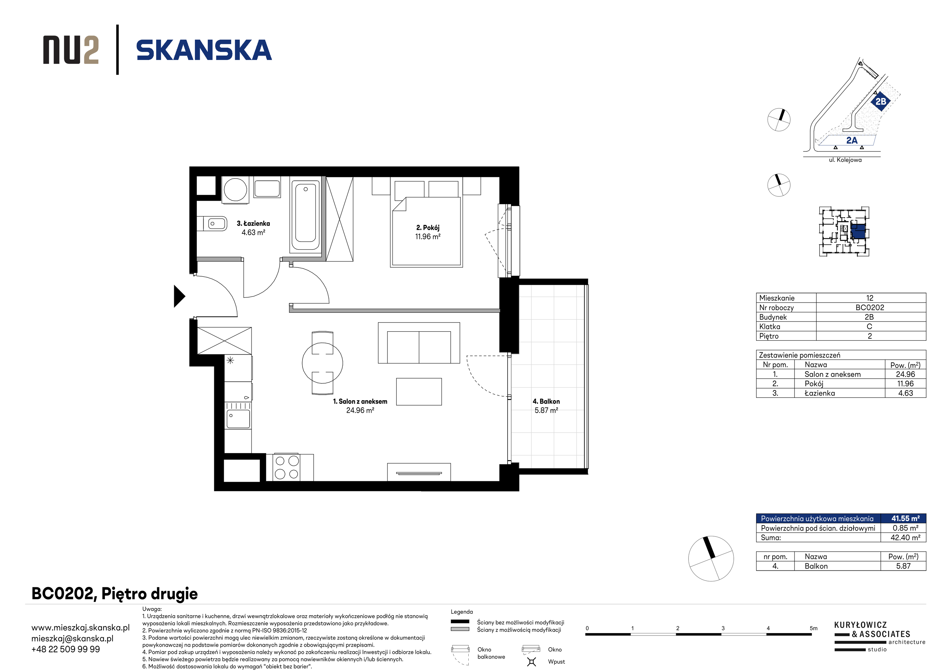 Mieszkanie 41,55 m², piętro 2, oferta nr BC0202, NU Warszawa Wola, Warszawa, Wola, Czyste, ul. Kolejowa-idx