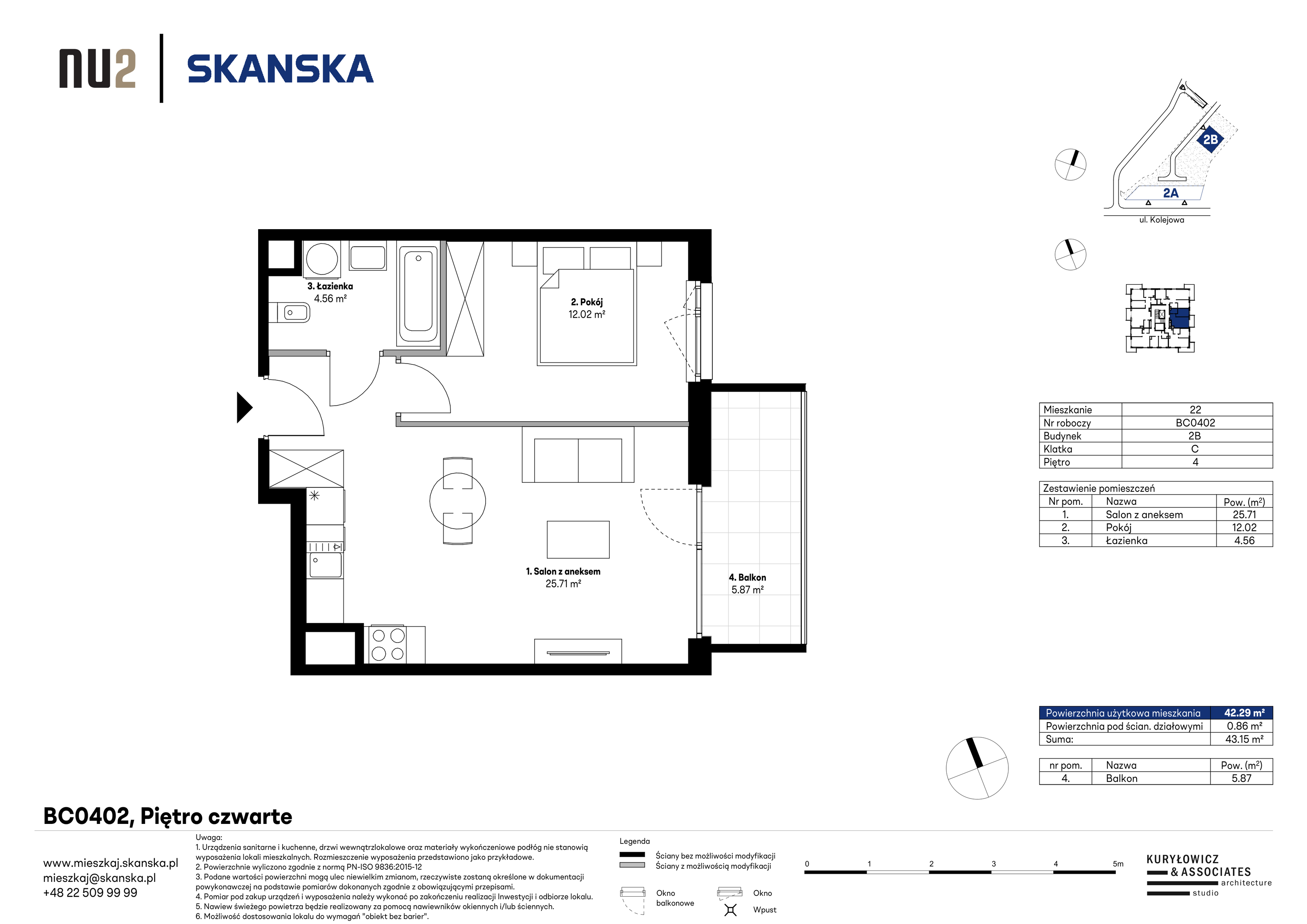 Mieszkanie 42,29 m², piętro 4, oferta nr BC0402, NU Warszawa Wola, Warszawa, Wola, Czyste, ul. Kolejowa-idx