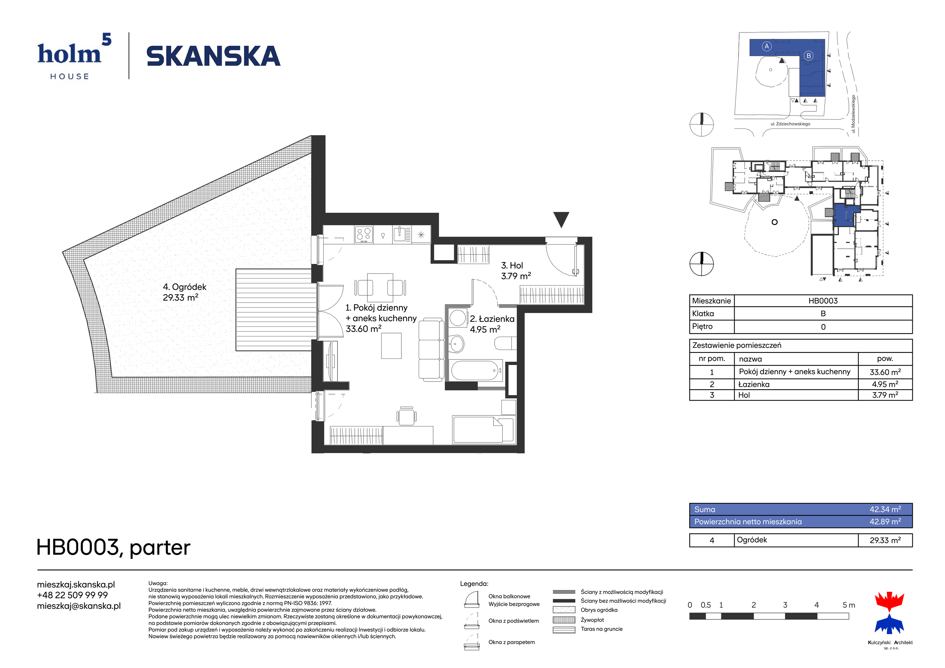 Mieszkanie 42,34 m², parter, oferta nr HB0003, Holm House, Warszawa, Mokotów, Ksawerów, ul. Zdziechowskiego-idx