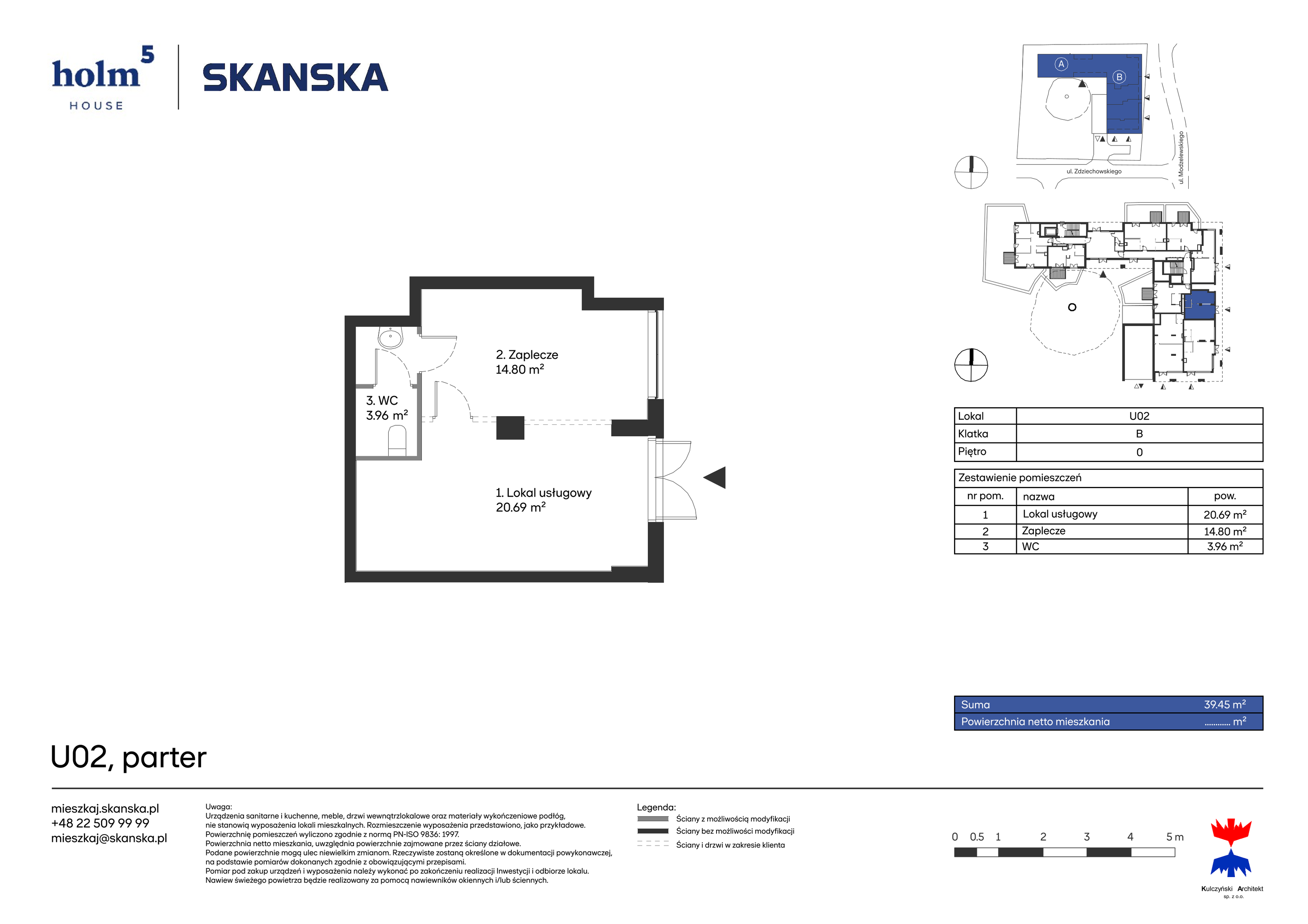 Lokal użytkowy 39,45 m², oferta nr HU02, Holm House - lokale użytkowe, Warszawa, Mokotów, Ksawerów, ul. Zdziechowskiego-idx