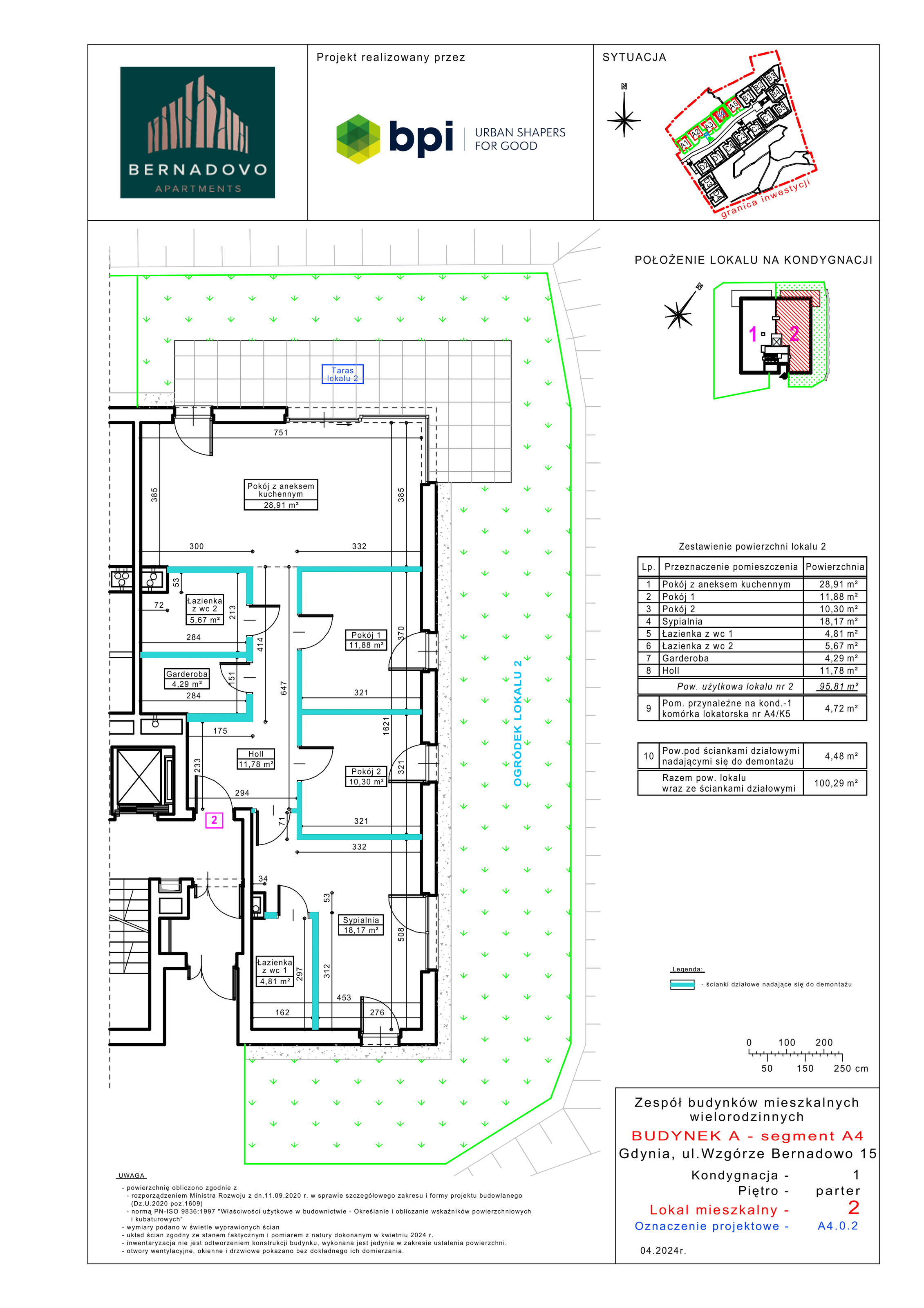 Mieszkanie 95,81 m², parter, oferta nr A4.0.2, Bernadovo, Gdynia, Mały Kack, Mały Kack, ul. Wzgórze Bernadowo-idx