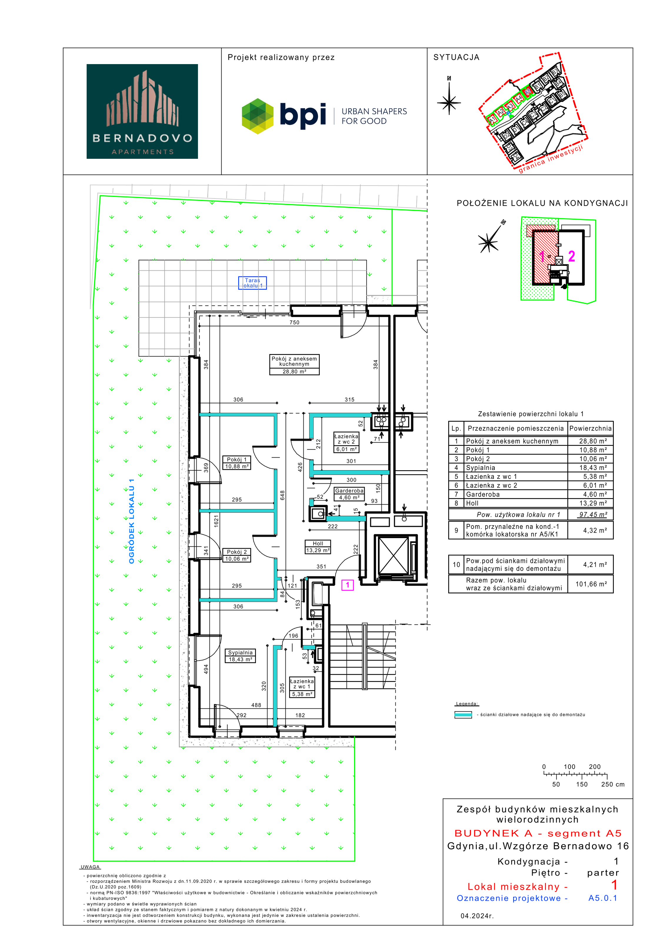 Mieszkanie 97,45 m², parter, oferta nr A5.0.1, Bernadovo, Gdynia, Mały Kack, Mały Kack, ul. Wzgórze Bernadowo-idx