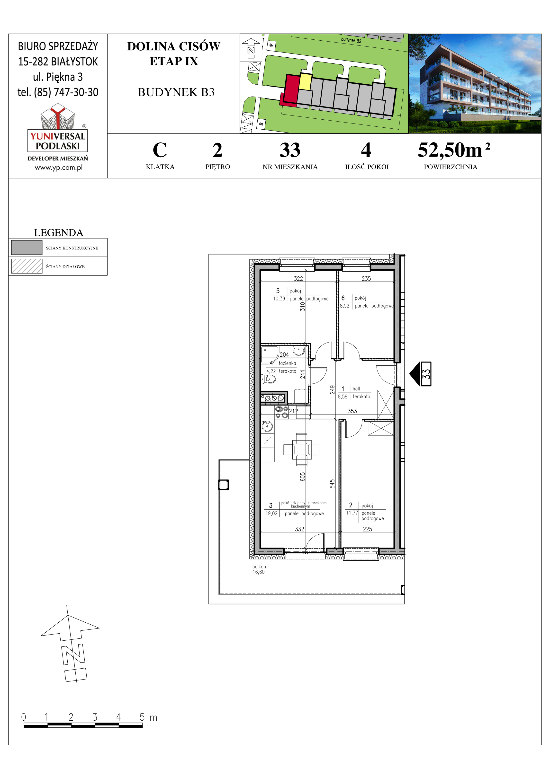 Mieszkanie 62,50 m², piętro 2, oferta nr B3-33, Osiedle Dolina Cisów - Etap IX, Wasilków, ul. Nadawki-idx