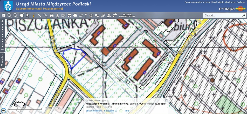 Działka 1 155,00 m², oferta nr , 40467/3186/OGS, Międzyrzec Podlaski, ks. Adolfa Pleszczyńskiego-idx