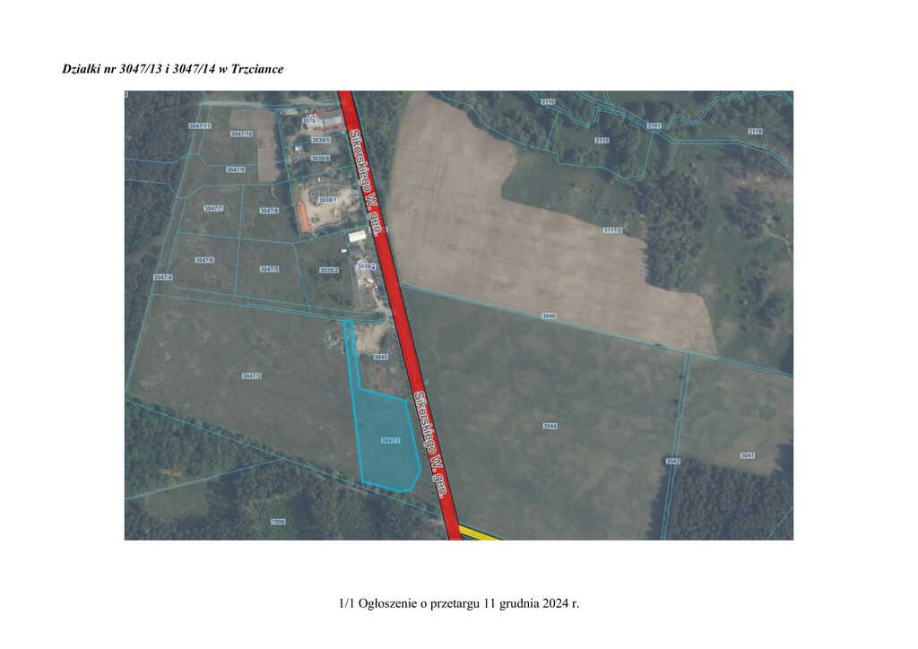 Działka 10 488,00 m², oferta nr , 40585/3186/OGS, Trzcianka, gen. Władysława Sikorskiego-idx