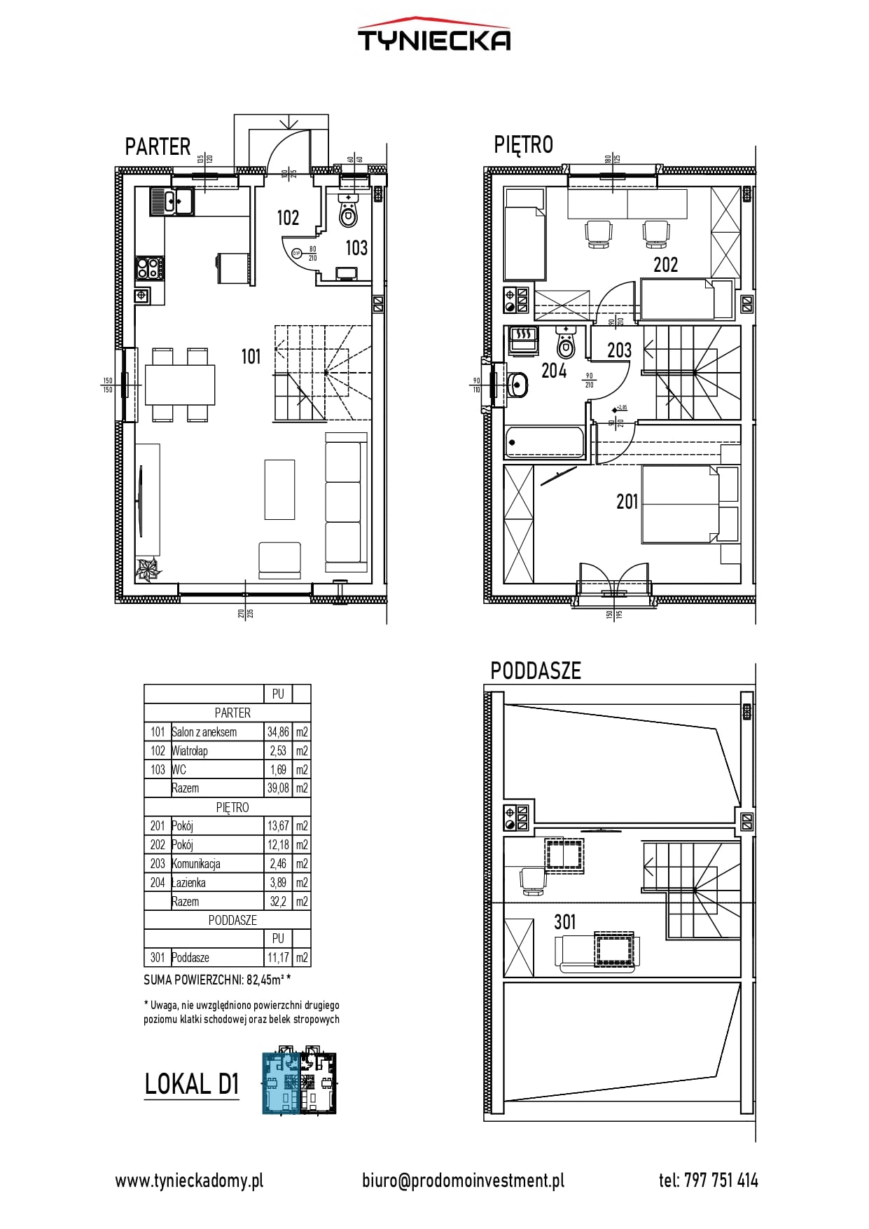 Dom 82,45 m², oferta nr D1, Tyniecka, Kraków, Dębniki, Kostrze, ul. Tyniecka 167-idx