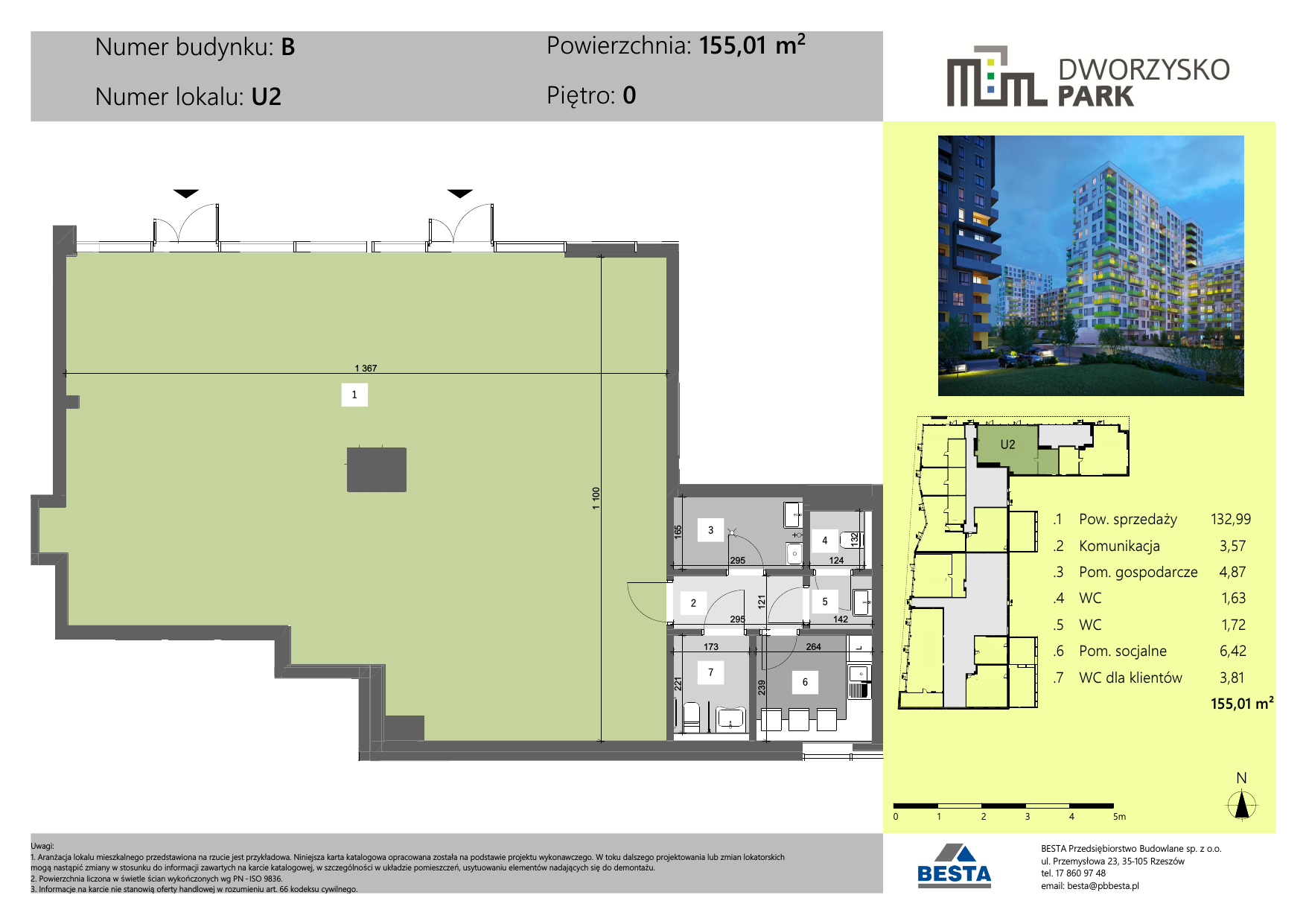 Lokal użytkowy 155,01 m², oferta nr B.U2, Dworzysko Park - lokale użytkowe, Rzeszów, Przybyszówka, ul. Technologiczna-idx