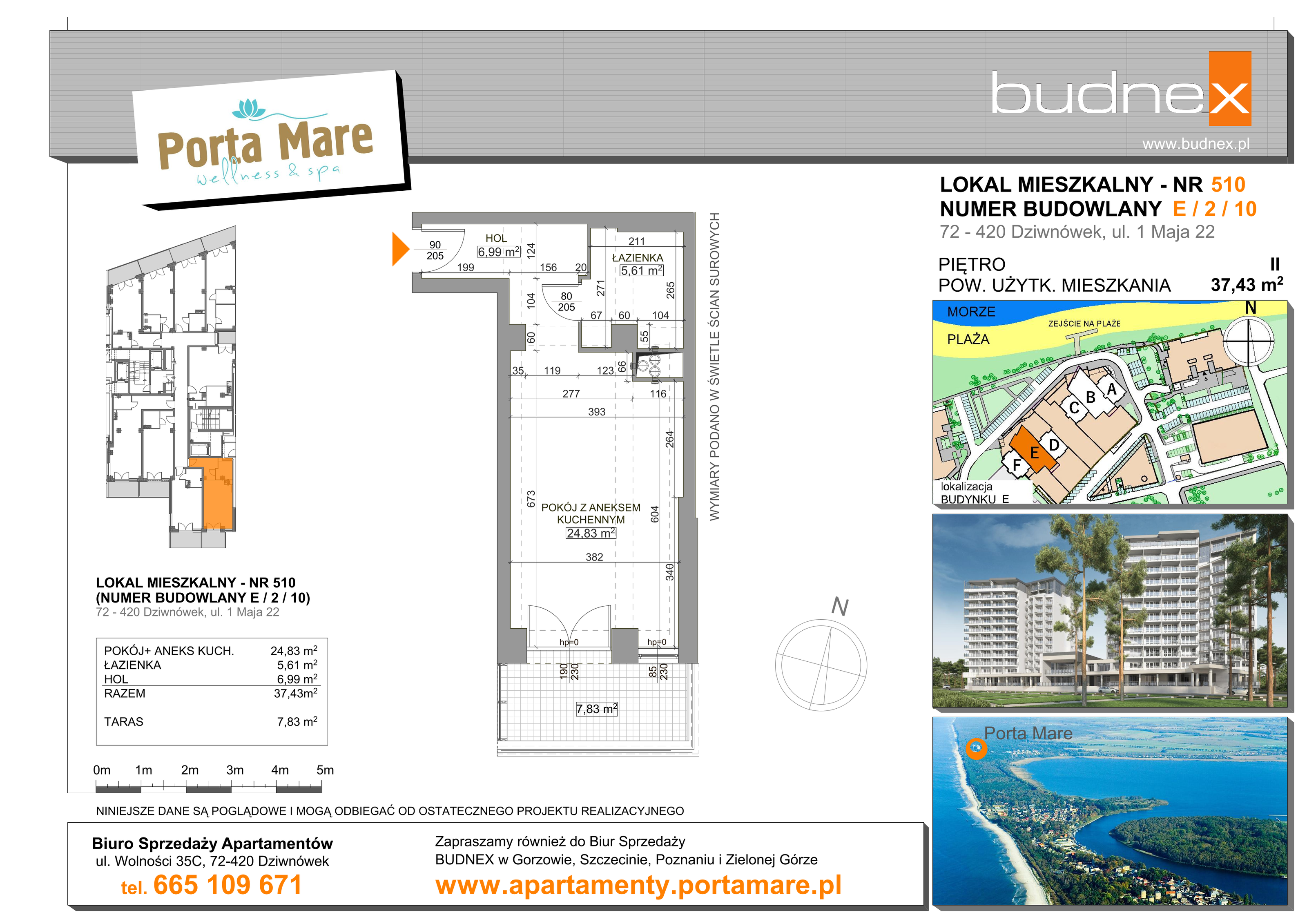 Apartament 37,43 m², piętro 2, oferta nr 510, Porta Mare Wellness & Spa, Dziwnówek, ul. Wolności-idx