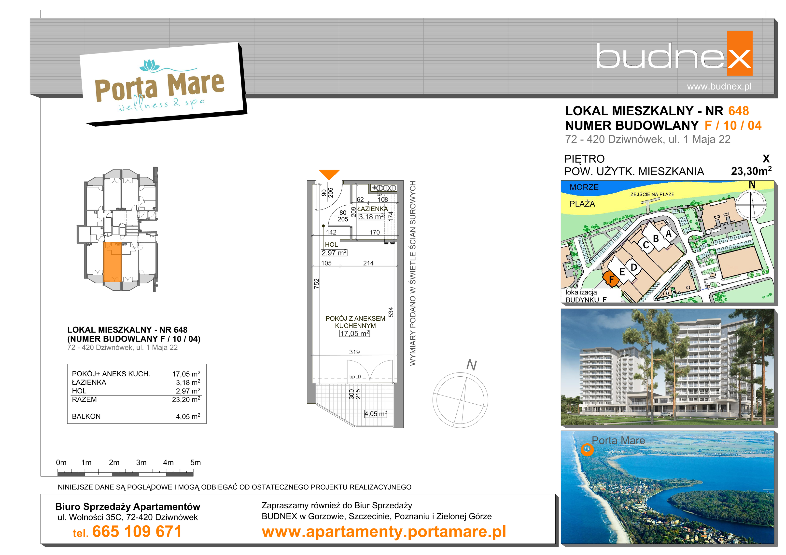 Apartament 23,20 m², piętro 10, oferta nr 648, Porta Mare Wellness & Spa, Dziwnówek, ul. Wolności-idx