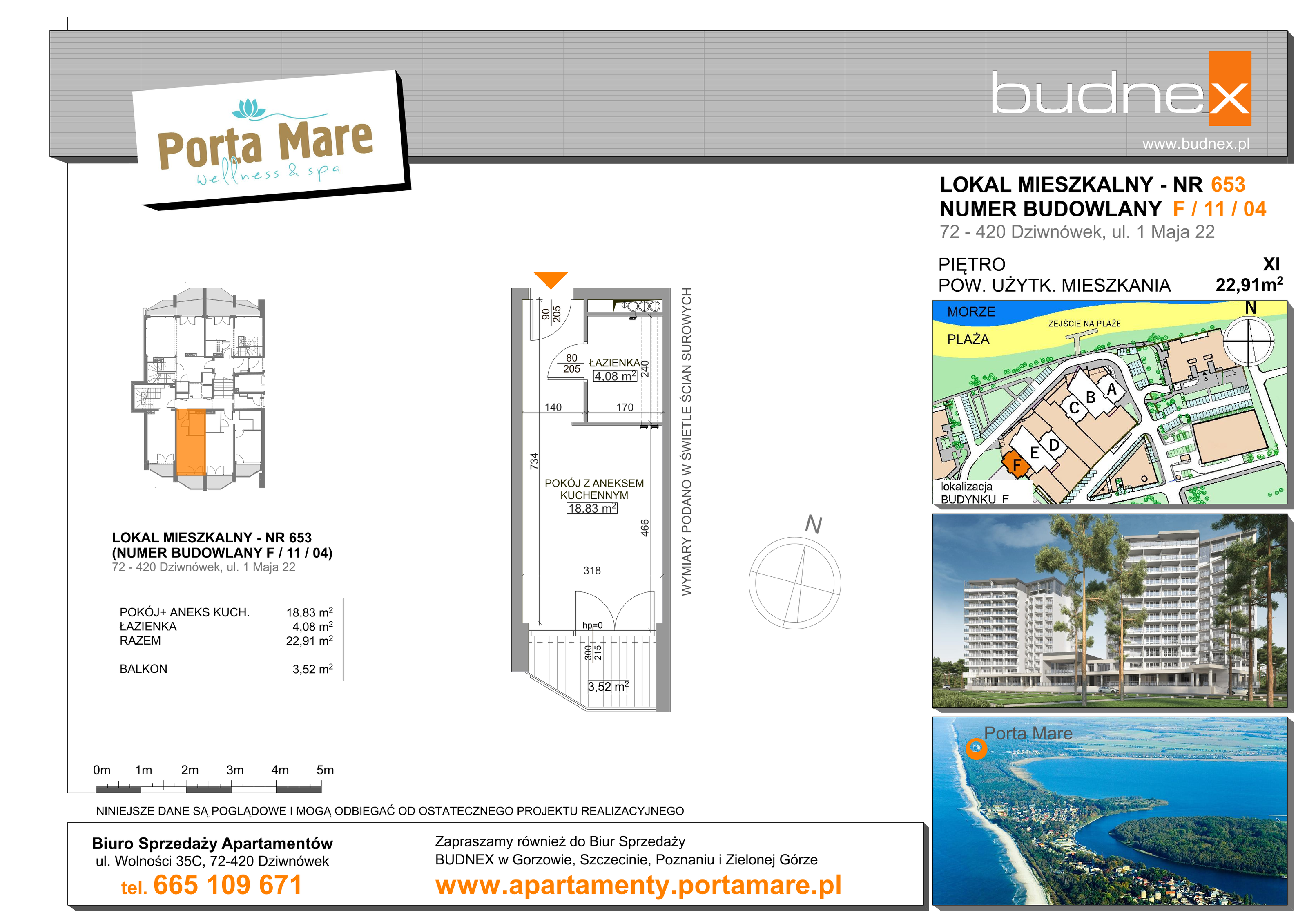 Apartament 22,91 m², piętro 11, oferta nr 653, Porta Mare Wellness & Spa, Dziwnówek, ul. Wolności-idx