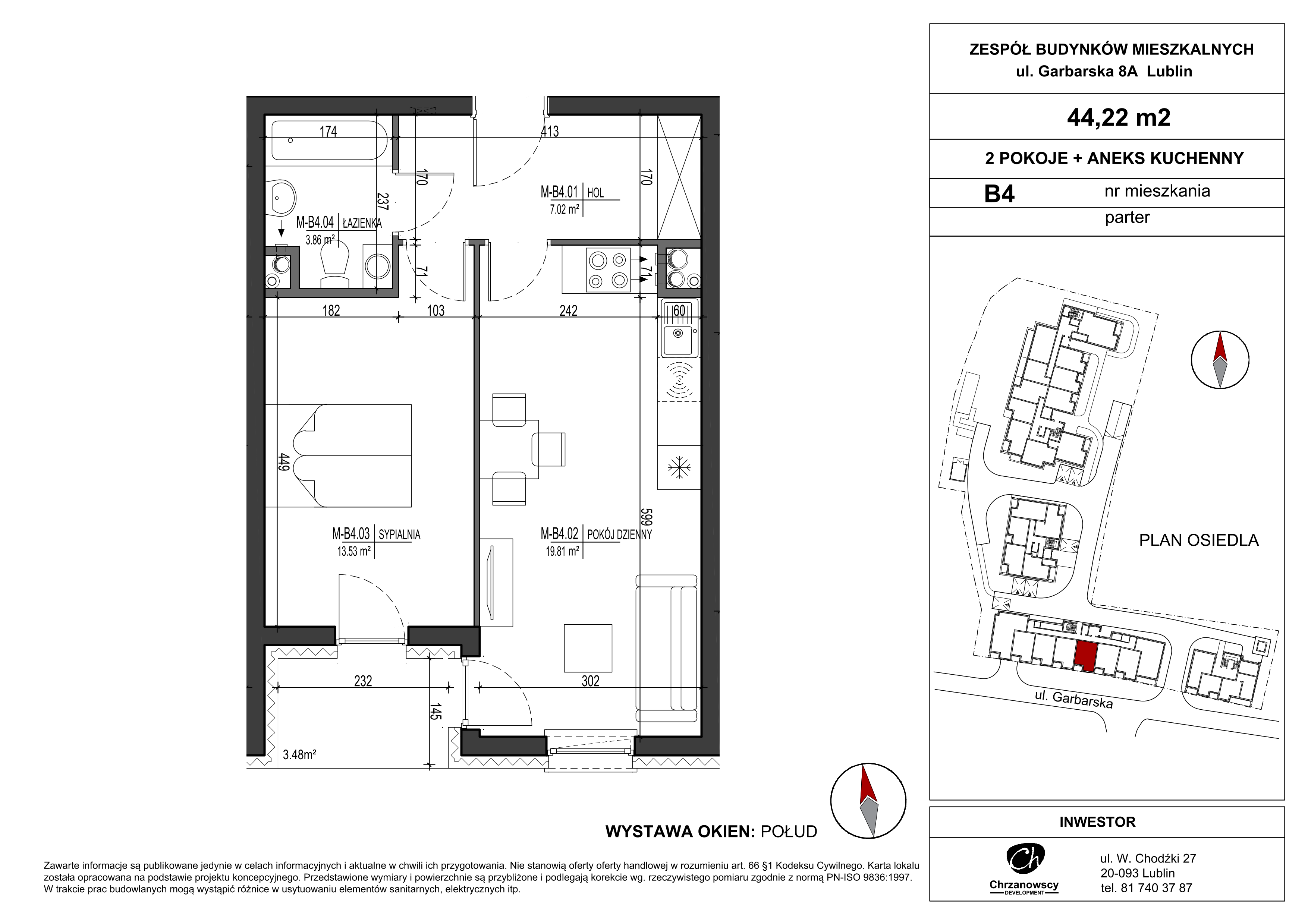 Mieszkanie 44,22 m², parter, oferta nr B4, Garbarska Urban Koncept, Lublin, Bronowice, Bronowice, ul. Garbarska-idx