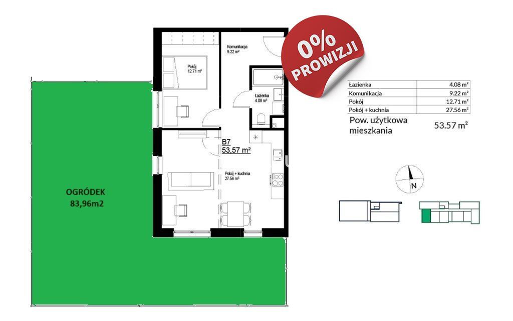 Mieszkanie 53,57 m², parter, oferta nr , BS2-MS-300209-17, Kraków, Bieżanów-Prokocim, Bieżanów, Bieżanów-idx