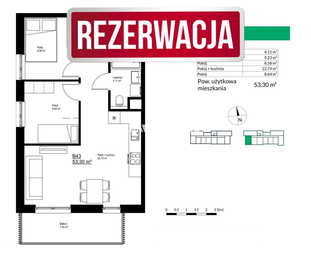 Mieszkanie 53,30 m², piętro 4, oferta nr , BS2-MS-300304-18, Kraków, Bieżanów-Prokocim, Bieżanów, Bieżanów-idx