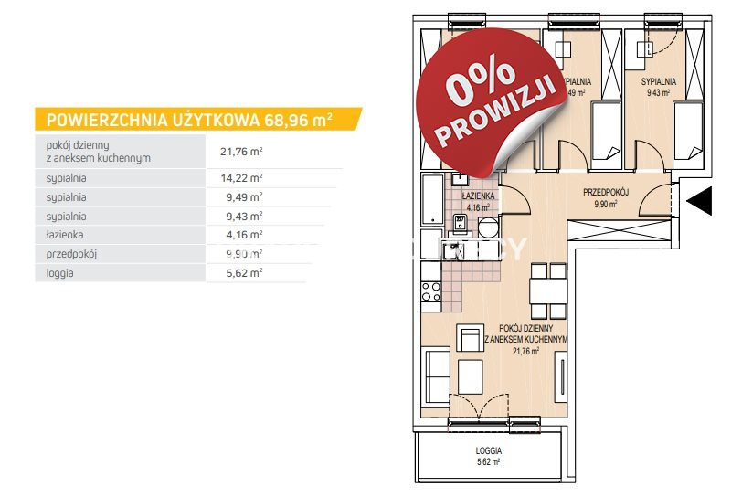 Mieszkanie 68,96 m², piętro 5, oferta nr , BS2-MS-298054-168, Kraków, Podgórze Duchackie, Wola Duchacka, Kamieńskiego - okolice-idx