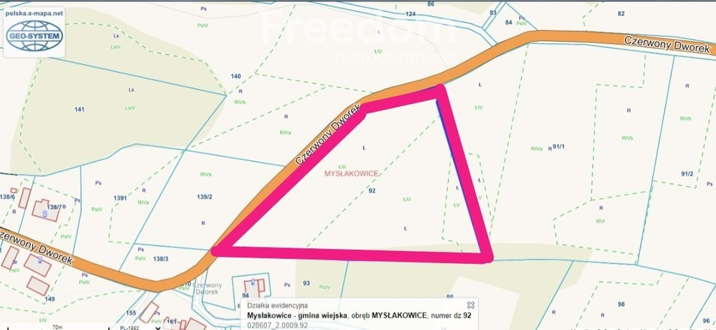 Działka 13 000,00 m², oferta nr , 7656/3685/OGS, Mysłakowice, Czerwony Dworek-idx