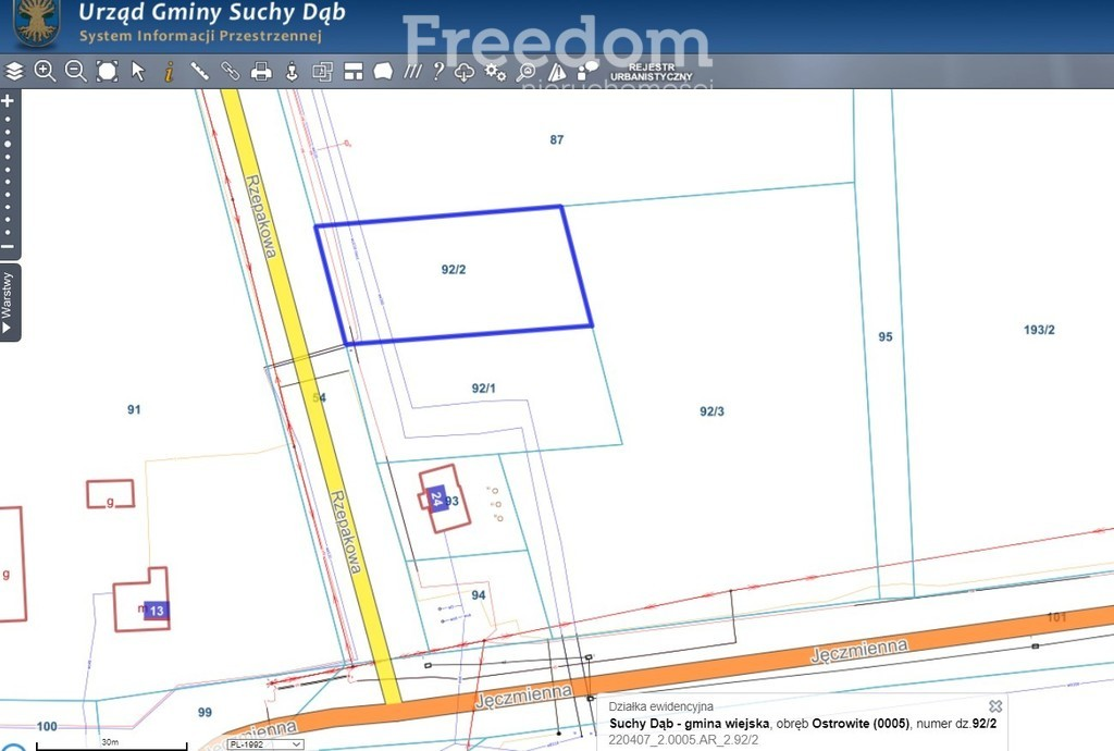 Działka 1 225,00 m², oferta nr , 8853/3685/OGS, Ostrowite-idx