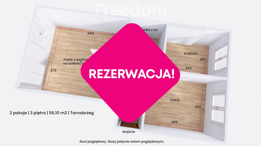 Mieszkanie 56,10 m², piętro 3, oferta nr , 33725/3685/OMS, Tarnobrzeg, Jana Kochanowskiego-idx