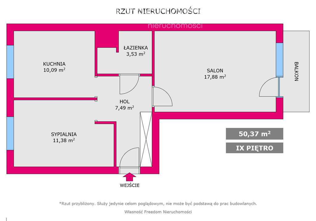 Mieszkanie 50,37 m², piętro 9, oferta nr , 32655/3685/OMS, Sosnowiec, Środula, Środula, Juliusza Kossaka-idx