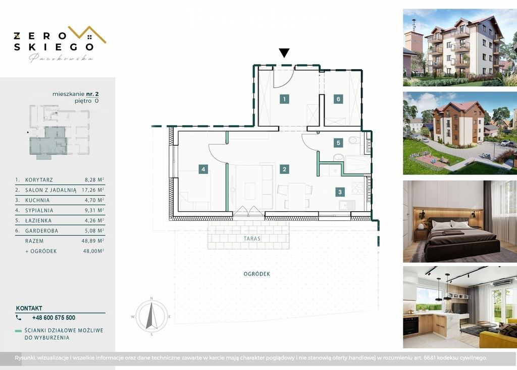 Mieszkanie 48,89 m², parter, oferta nr , 28737/3685/OMS, Morąg, Żeromskiego-idx