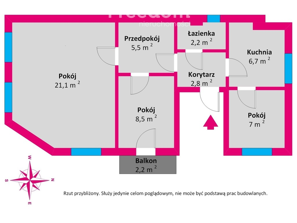 Mieszkanie 53,80 m², piętro 1, oferta nr , 33540/3685/OMS, Sopot, Bohaterów Monte Cassino-idx