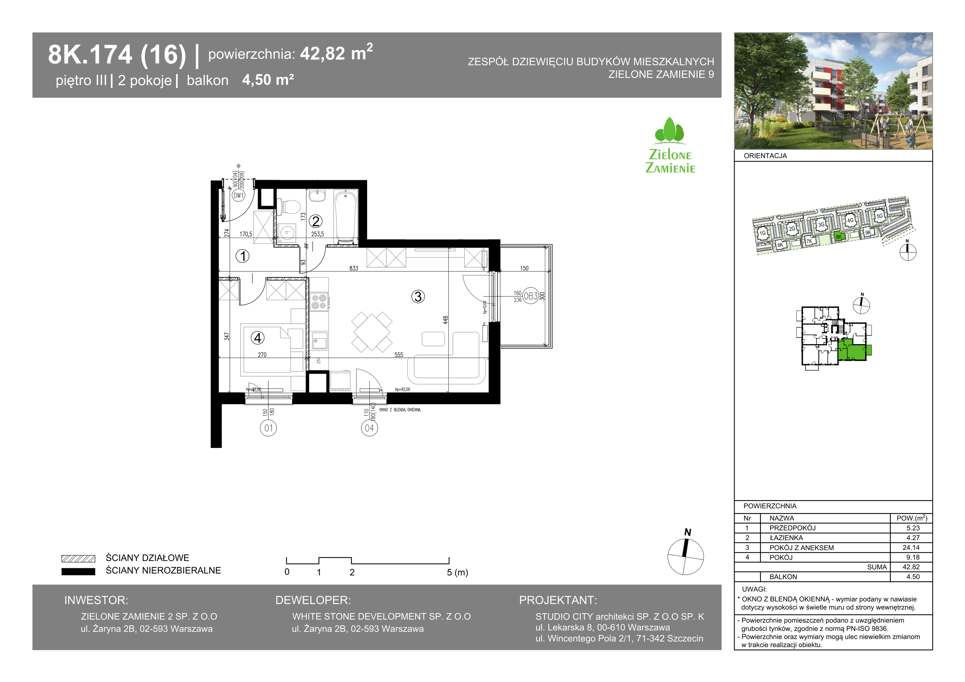 Mieszkanie 42,82 m², piętro 3, oferta nr 174, Zielone Zamienie IX, Zamienie, ul. Czekoladowa-idx