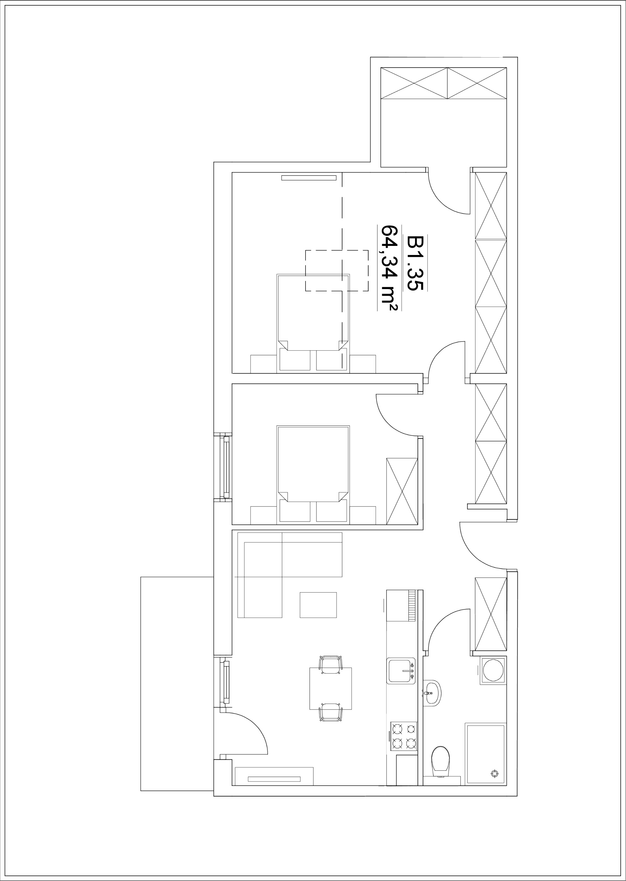 Mieszkanie 55,65 m², piętro 2, oferta nr B1/M.35, Osiedle Versus, Kraków, Dębniki, Skotniki, ul. Jana Kantego Federowicza-idx