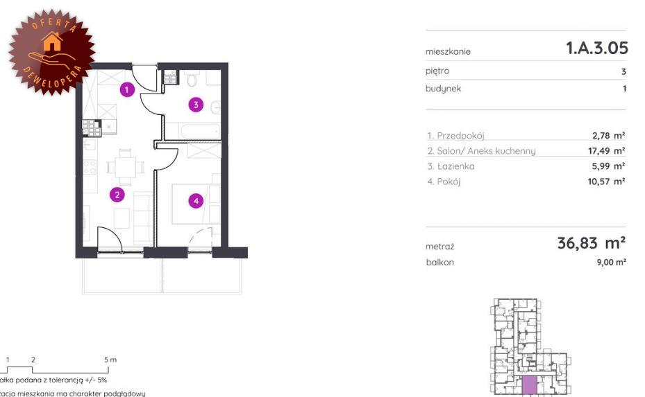 Mieszkanie 36,62 m², piętro 3, oferta nr , 100014, Łódź, Polesie, Polesie, al. 1 Maja-idx