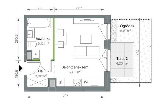 Mieszkanie 25,55 m², parter, oferta nr , 100535, Warszawa, Targówek, Targówek, Budowlana-idx