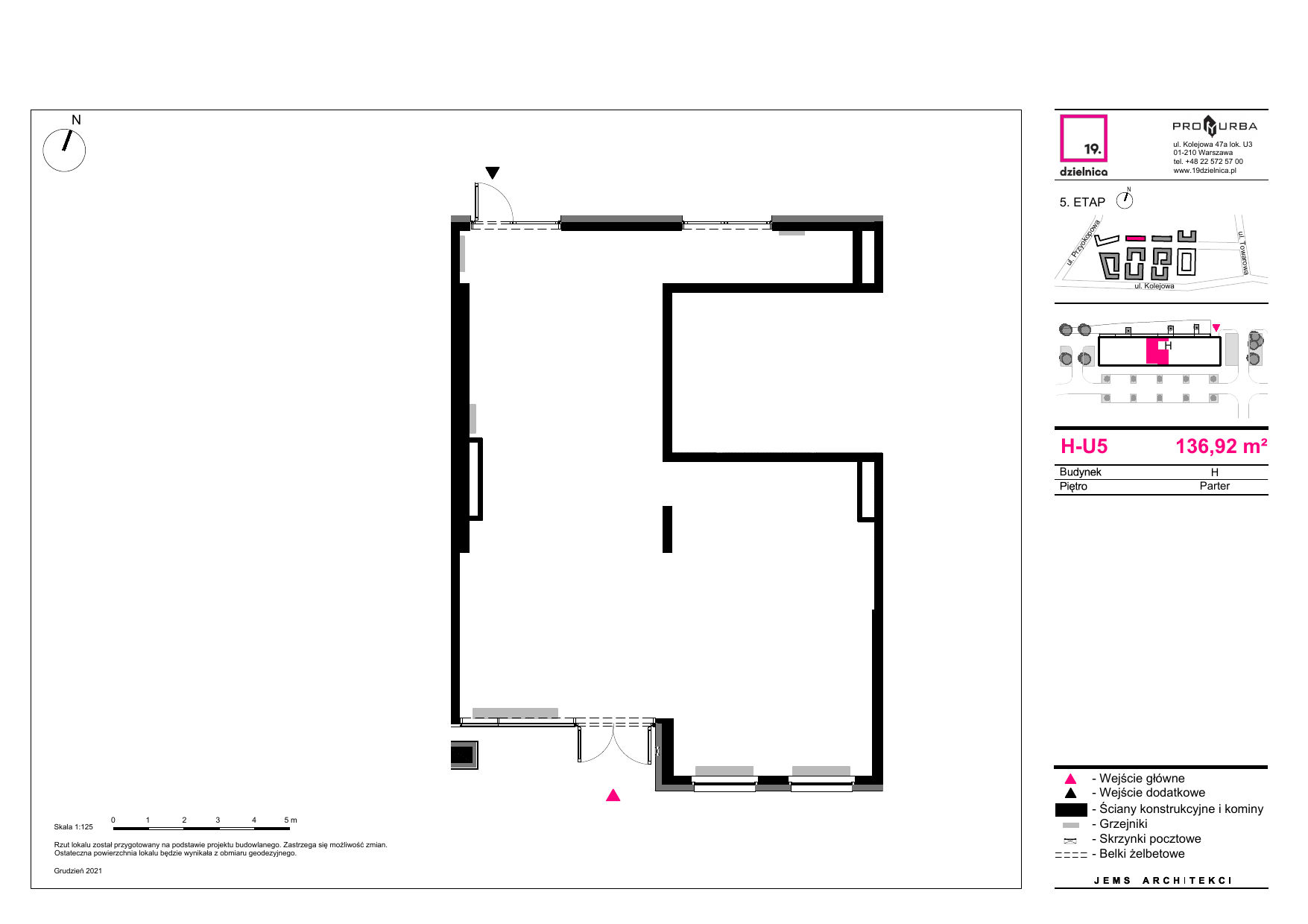 Lokal użytkowy 136,92 m², oferta nr H-U5, 19. Dzielnica - lokale użytkowe, Warszawa, Wola, Czyste, ul. Kolejowa 49-idx