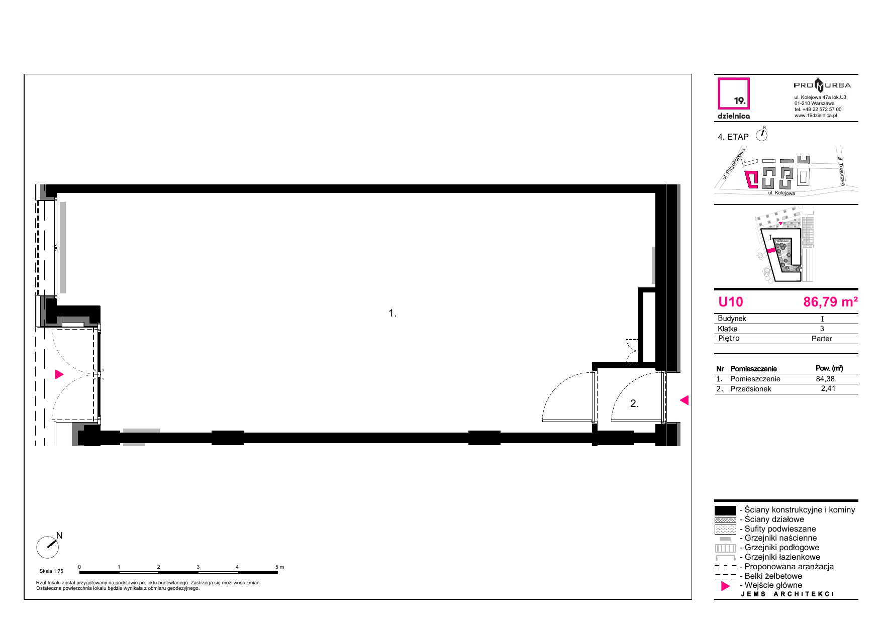 Lokal użytkowy 86,79 m², oferta nr I-U10, 19. Dzielnica - lokale użytkowe, Warszawa, Wola, Czyste, ul. Kolejowa 49-idx